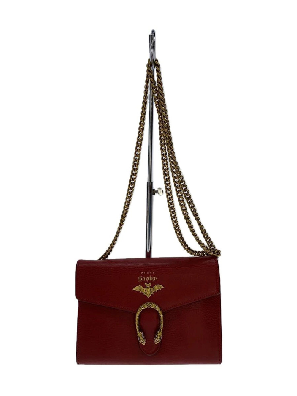 Gucci Dionysus Garden chain wallet antiqued golden tiger head RED